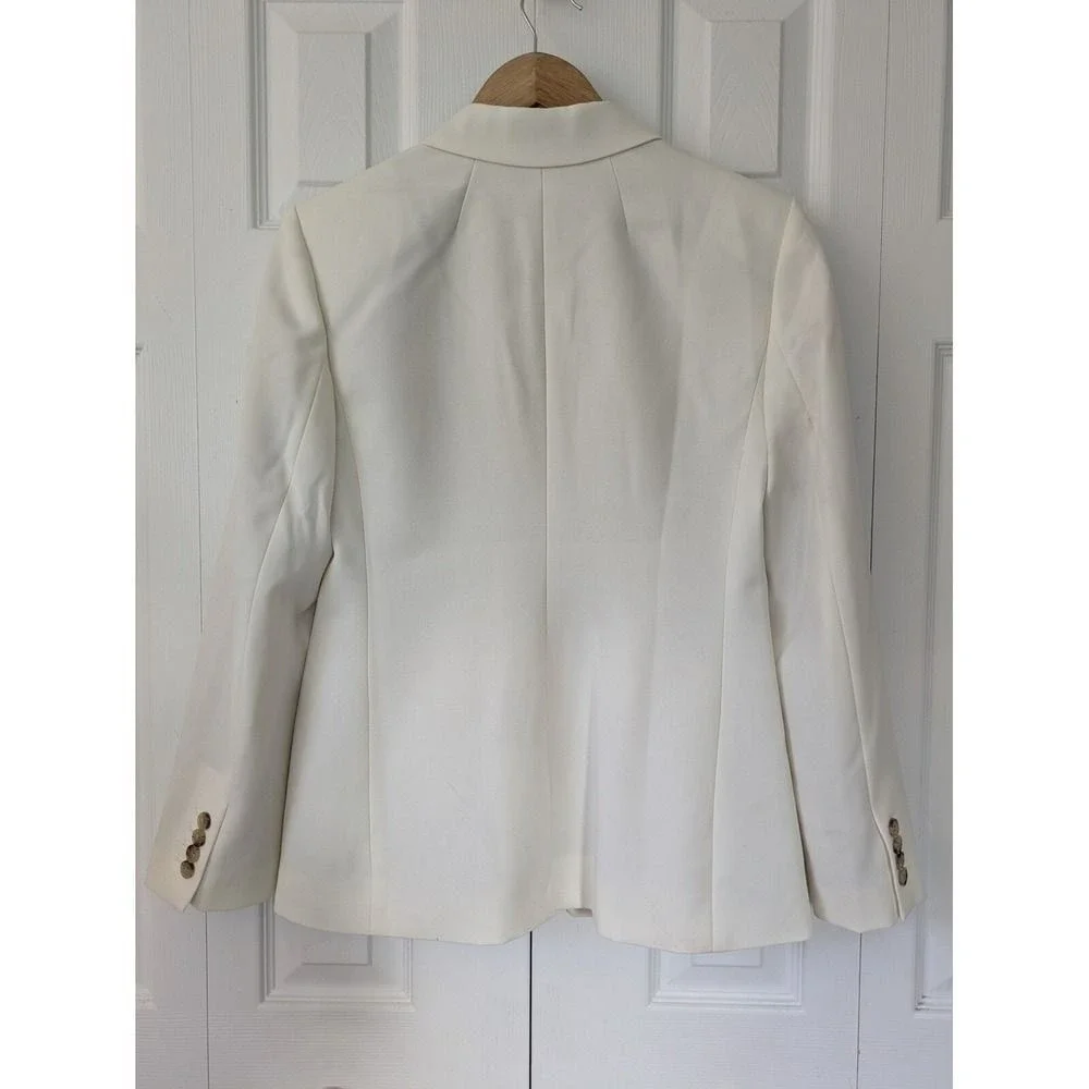 J. Crew Alexandra Blazer in Wool Blend Twill Size 2 Ivory NWT $398 CI380